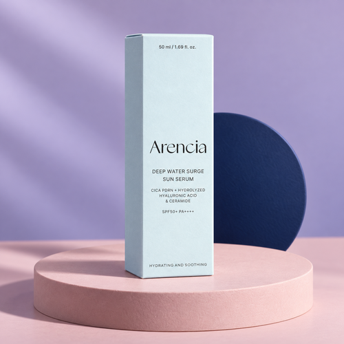 Arencia Deep Water Surge Sun Serum SPF50+ PA++++ 50 mL styled front view