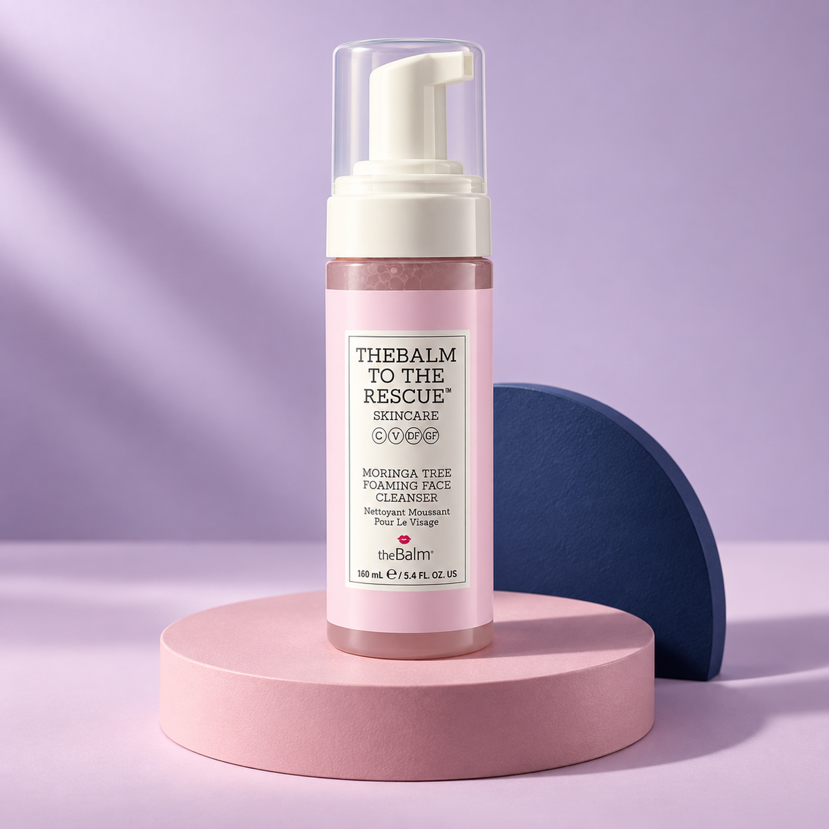 theBalm To The Rescue Moringa Tree Foaming Face Cleanser styled front view